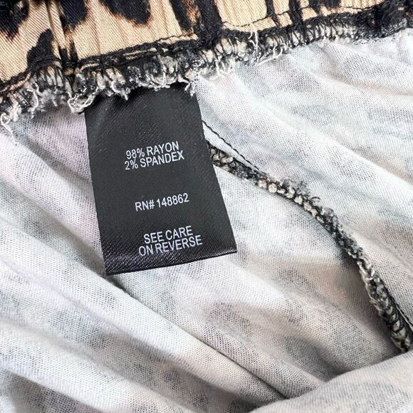 Torrid Trousers Women's 3X Black & Brown Leopard Tie Front Stretch Tapered Legs - Picture 8 of 12